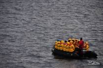 O primeiro grupo a seguir para Steeple Jason, no noroeste das Ilhas Malvinas